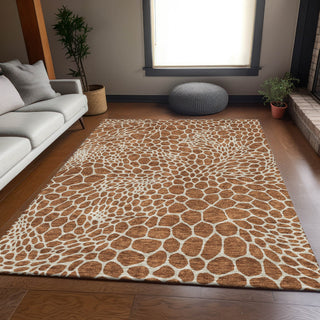 Piper Looms Mayfield Geometric AMF919 Paprika Machine Washable Area Rug Lifestyle Image Feature