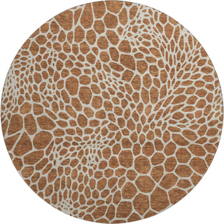 Piper Looms Mayfield Geometric AMF919 Paprika Machine Washable Area Rug Round Main Image