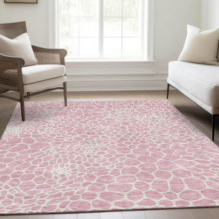 Piper Looms Mayfield Geometric AMF919 Pink Machine Washable Area Rug Lifestyle Image Feature