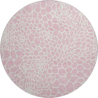Piper Looms Mayfield Geometric AMF919 Pink Machine Washable Area Rug Round Main Image