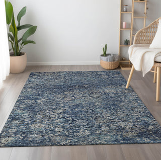 Piper Looms Mayfield Ornate AMF92 Blue Machine Washable Area Rug Lifestyle Image Feature
