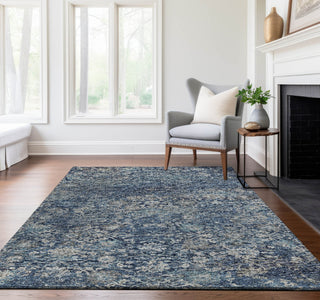 Piper Looms Mayfield Ornate AMF92 Blue Machine Washable Area Rug Lifestyle Image Feature