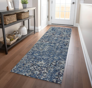 Piper Looms Mayfield Ornate AMF92 Blue Machine Washable Area Rug Runner Lifestyle Image Feature