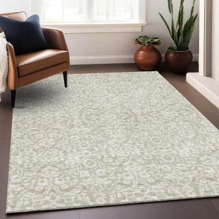 Piper Looms Mayfield Damask AMF920 Beige Machine Washable Area Rug Lifestyle Image Feature