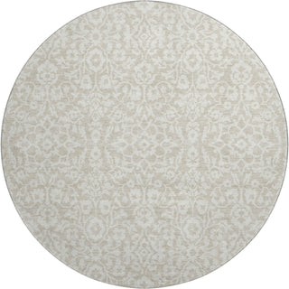 Piper Looms Mayfield Damask AMF920 Beige Machine Washable Area Rug Round Main Image