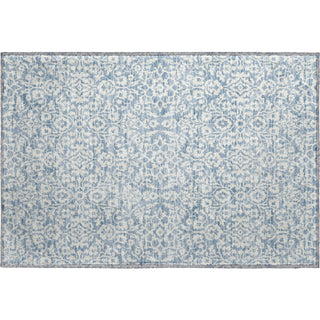 Piper Looms Mayfield Damask AMF920 Denim Machine Washable Area Rug Scatter Main Image