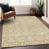 Piper Looms Mayfield Damask AMF920 Gold Machine Washable Area Rug Lifestyle Image Feature