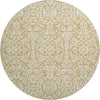 Piper Looms Mayfield Damask AMF920 Gold Machine Washable Area Rug Round Main Image