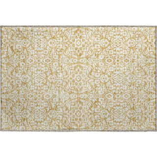 Piper Looms Mayfield Damask AMF920 Gold Machine Washable Area Rug Scatter Main Image