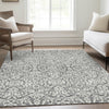 Piper Looms Mayfield Damask AMF920 Gray Machine Washable Area Rug Lifestyle Image Feature