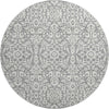 Piper Looms Mayfield Damask AMF920 Gray Machine Washable Area Rug Round Main Image