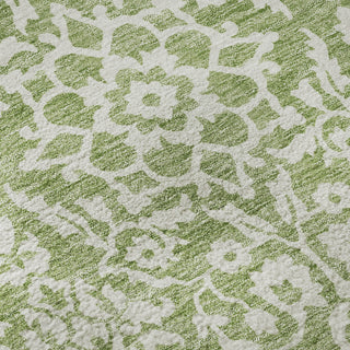 Piper Looms Mayfield Damask AMF920 Green Machine Washable Area Rug Swatch Image