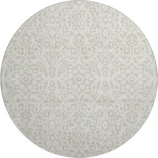Piper Looms Mayfield Damask AMF920 Ivory Machine Washable Area Rug Round Main Image