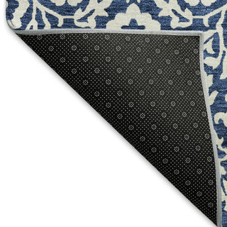 Piper Looms Mayfield Damask AMF920 Navy Machine Washable Area Rug Backing Image