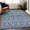 Piper Looms Mayfield Damask AMF920 Navy Machine Washable Area Rug Lifestyle Image Feature