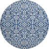 Piper Looms Mayfield Damask AMF920 Navy Machine Washable Area Rug Round Main Image