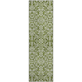 Piper Looms Mayfield Damask AMF920 Olive Machine Washable Area Rug Runner Main Image
