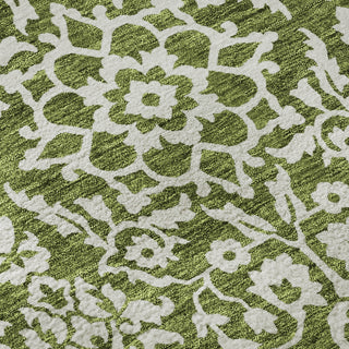 Piper Looms Mayfield Damask AMF920 Olive Machine Washable Area Rug Swatch Image