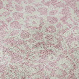 Piper Looms Mayfield Damask AMF920 Pink Machine Washable Area Rug Swatch Image