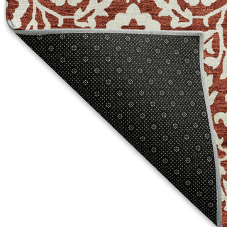 Piper Looms Mayfield Damask AMF920 Red Machine Washable Area Rug Backing Image