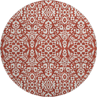 Piper Looms Mayfield Damask AMF920 Red Machine Washable Area Rug Round Main Image