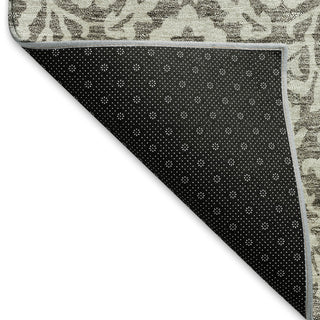 Piper Looms Mayfield Damask AMF920 Taupe Machine Washable Area Rug Backing Image