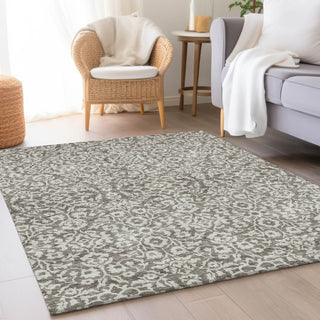 Piper Looms Mayfield Damask AMF920 Taupe Machine Washable Area Rug Lifestyle Image Feature