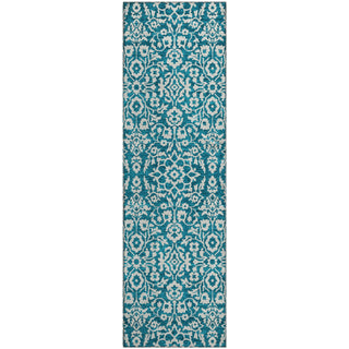 Piper Looms Mayfield Damask AMF920 Teal Machine Washable Area Rug Runner Main Image