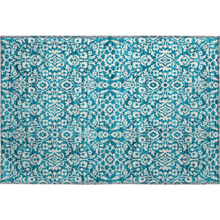 Piper Looms Mayfield Damask AMF920 Teal Machine Washable Area Rug Scatter Main Image