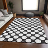 Piper Looms Mayfield Circles AMF921 Black Machine Washable Area Rug Lifestyle Image Feature