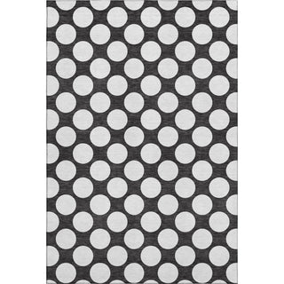 Piper Looms Mayfield Circles AMF921 Black Machine Washable Area Rug main image