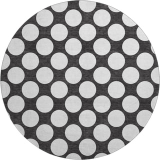 Piper Looms Mayfield Circles AMF921 Black Machine Washable Area Rug Round Main Image