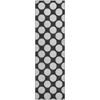 Piper Looms Mayfield Circles AMF921 Black Machine Washable Area Rug Runner Main Image