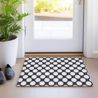 Piper Looms Mayfield Circles AMF921 Black Machine Washable Area Rug Scatter Lifestyle Image Feature