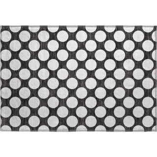 Piper Looms Mayfield Circles AMF921 Black Machine Washable Area Rug Scatter Main Image