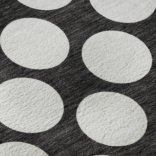 Piper Looms Mayfield Circles AMF921 Black Machine Washable Area Rug Swatch Image