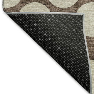 Piper Looms Mayfield Circles AMF921 Brown Machine Washable Area Rug Backing Image