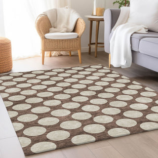 Piper Looms Mayfield Circles AMF921 Brown Machine Washable Area Rug Lifestyle Image Feature