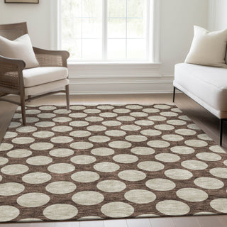 Piper Looms Mayfield Circles AMF921 Brown Machine Washable Area Rug Lifestyle Image Feature