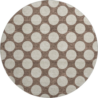 Piper Looms Mayfield Circles AMF921 Brown Machine Washable Area Rug Round Main Image