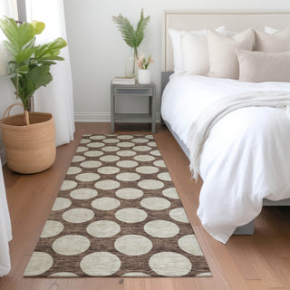 Piper Looms Mayfield Circles AMF921 Brown Machine Washable Area Rug Runner Lifestyle Image Feature