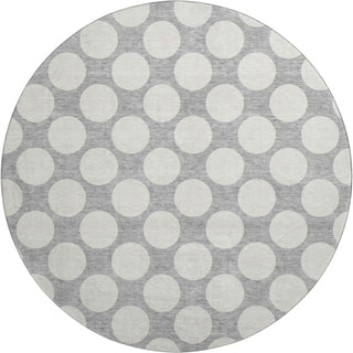 Piper Looms Mayfield Circles AMF921 Gray Machine Washable Area Rug Round Main Image