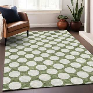 Piper Looms Mayfield Circles AMF921 Green Machine Washable Area Rug Lifestyle Image Feature