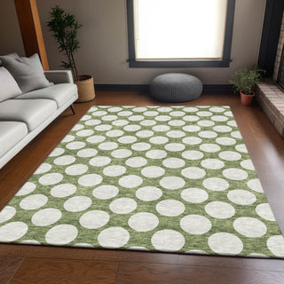 Piper Looms Mayfield Circles AMF921 Green Machine Washable Area Rug Lifestyle Image Feature