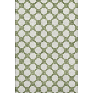 Piper Looms Mayfield Circles AMF921 Green Machine Washable Area Rug main image
