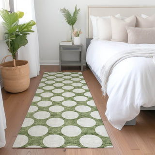 Piper Looms Mayfield Circles AMF921 Green Machine Washable Area Rug Runner Lifestyle Image Feature