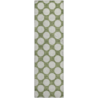 Piper Looms Mayfield Circles AMF921 Green Machine Washable Area Rug Runner Main Image