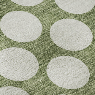Piper Looms Mayfield Circles AMF921 Green Machine Washable Area Rug Swatch Image