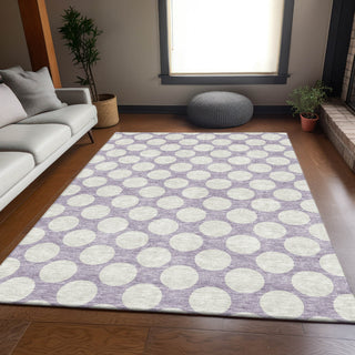 Piper Looms Mayfield Circles AMF921 Lavender Machine Washable Area Rug Lifestyle Image Feature