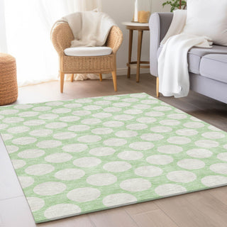 Piper Looms Mayfield Circles AMF921 Mint Machine Washable Area Rug Lifestyle Image Feature
